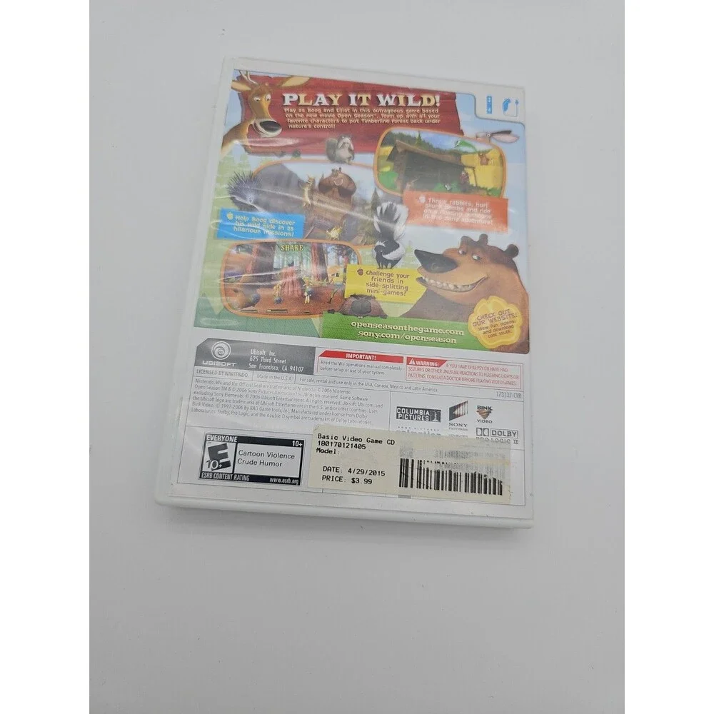 Nintendo Wii Open Season Videogame w/Manual & in Great Condition